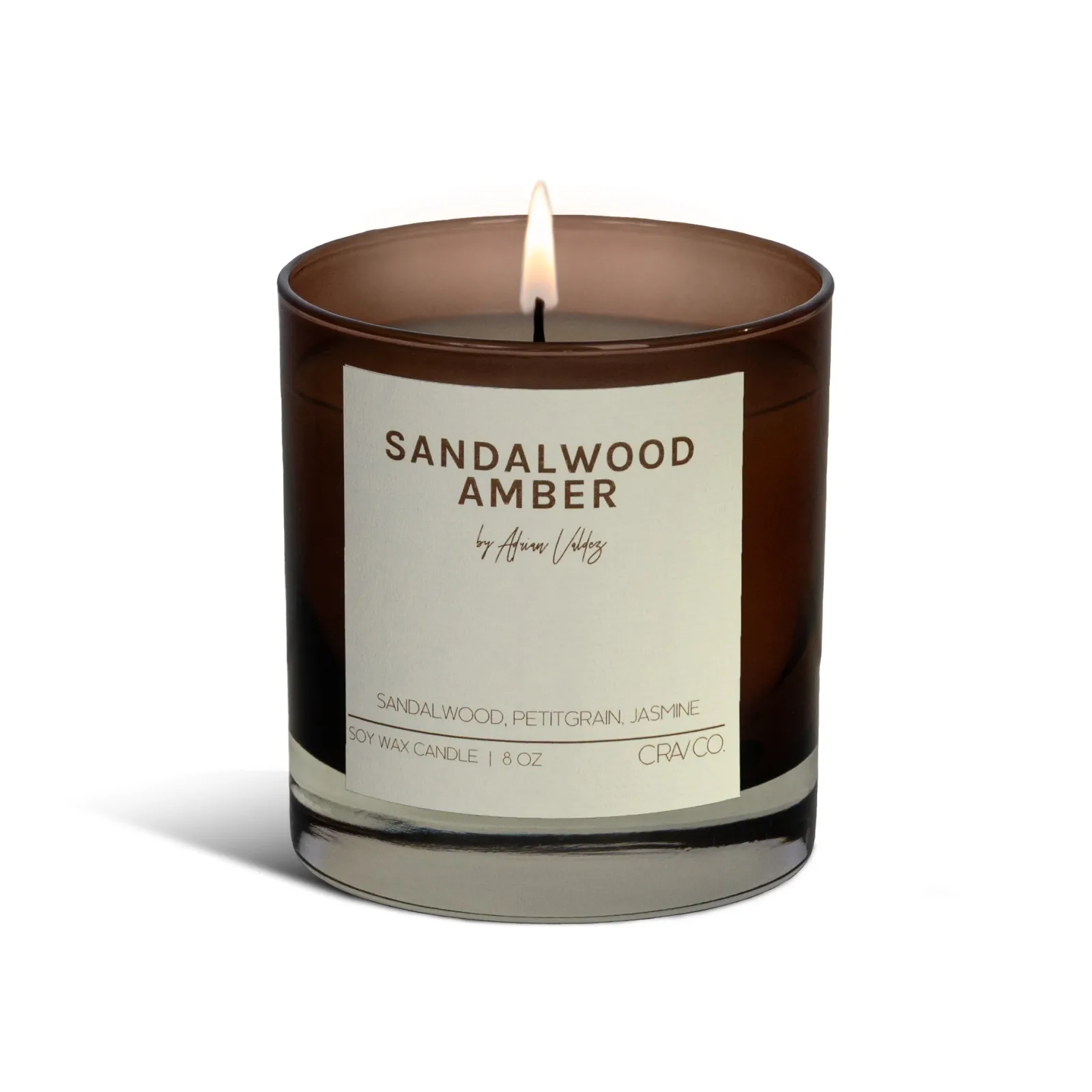 Sandalwood & Amber Scented Candle